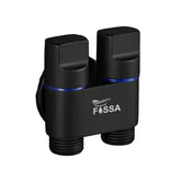 Fossa Shower Diverter Valve,Two Outlets Dual Control Washing Machine Tap Triangular Adapter Valve Spare Parts for Toilet, Bidet, Shower, Sink, (Black) - Fossa Home